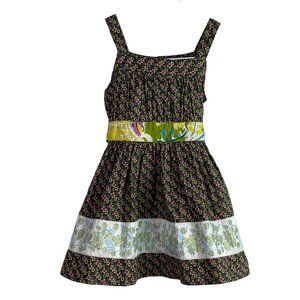 Matilda Jane Allison Dress Girls 2 Brown Sleeveless Sundress A-Line Floral